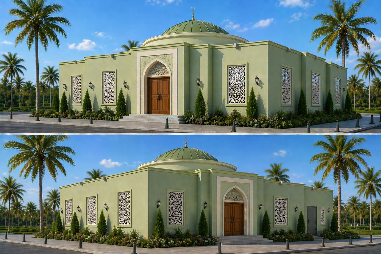 Vue extérieure du projet de la mosquée El OUMMA
