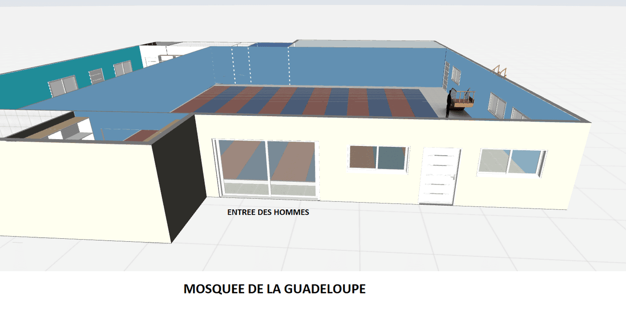 Vue sur la façade de l'entrée